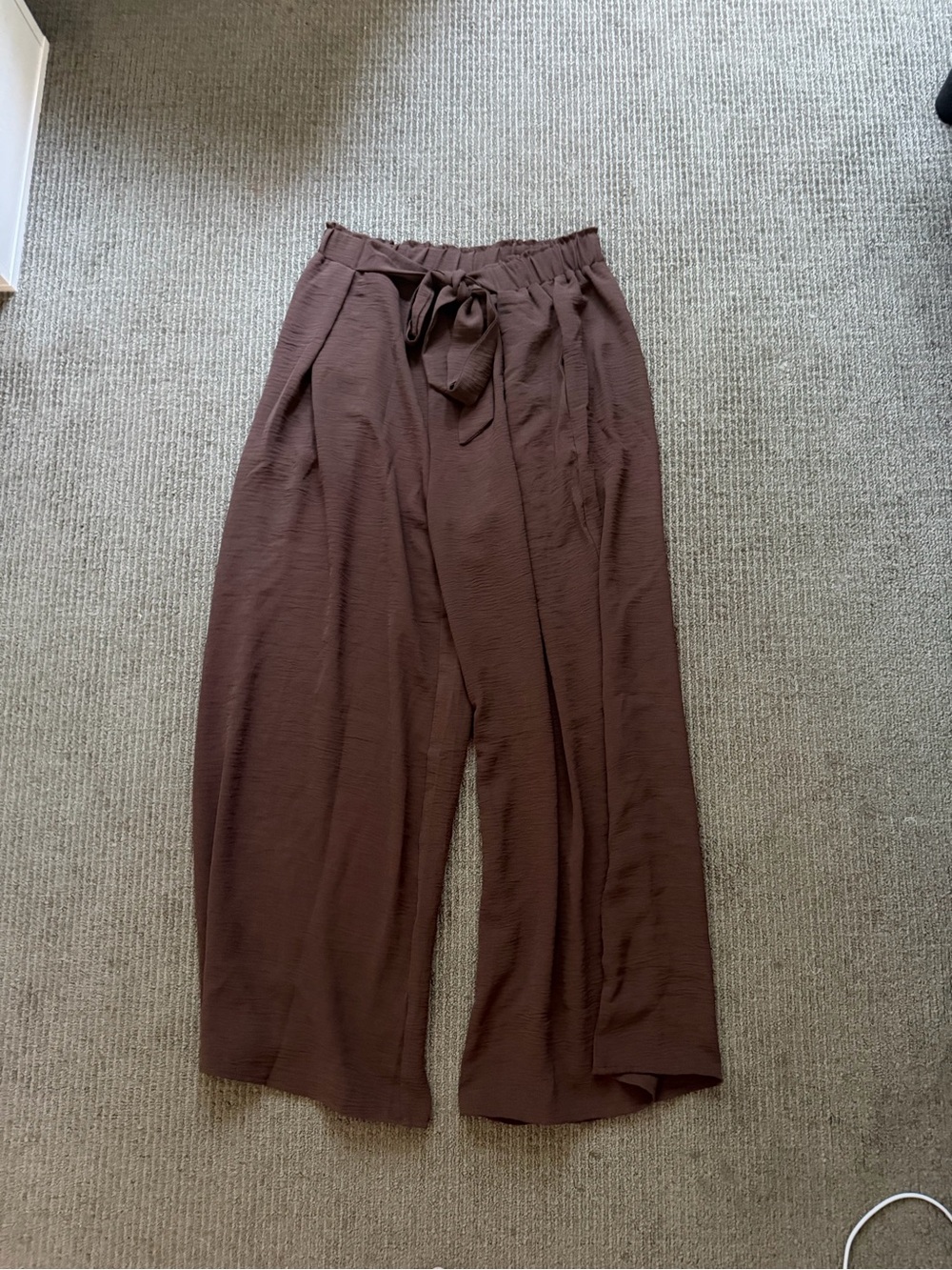 Women's Wide-Leg Tie-Waist Pants - Brown